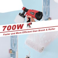 GLORITY elektrische Lackierpistole PS70A, 700W, 3 Sprühmuster, 1 Liter, rot